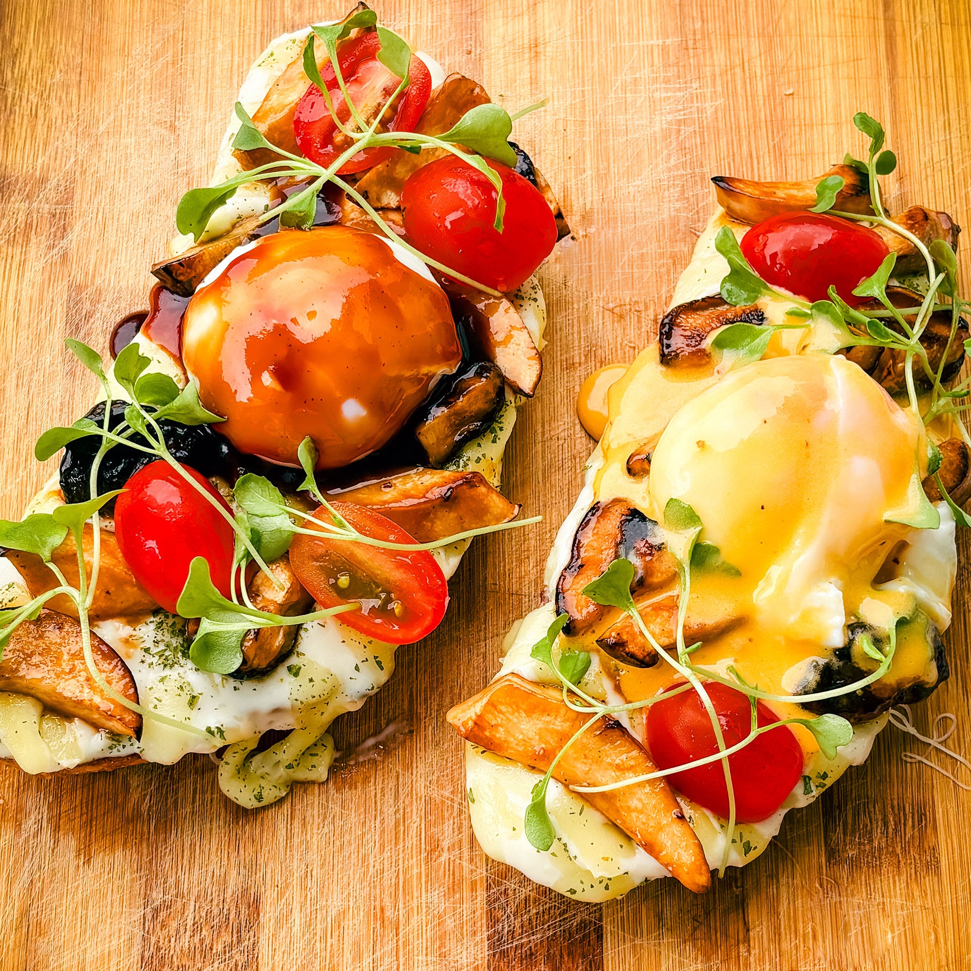 Teriyaki Mushroom Croque with Poached Egg 