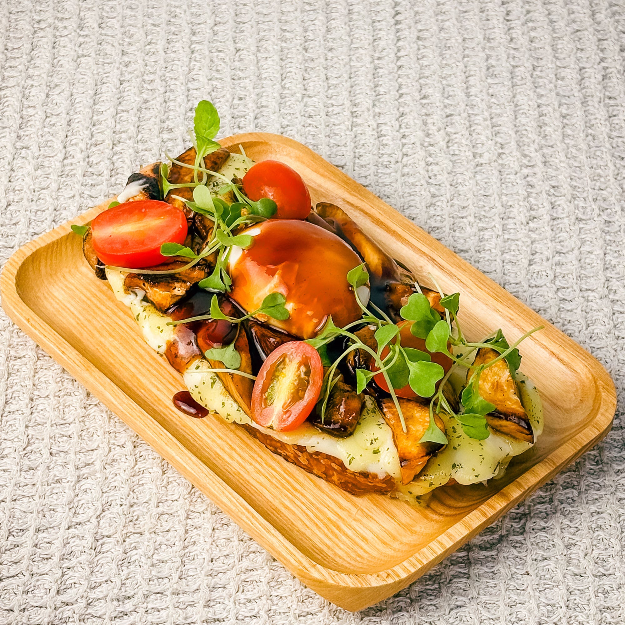 Teriyaki Mushroom Croque with Poached Egg 