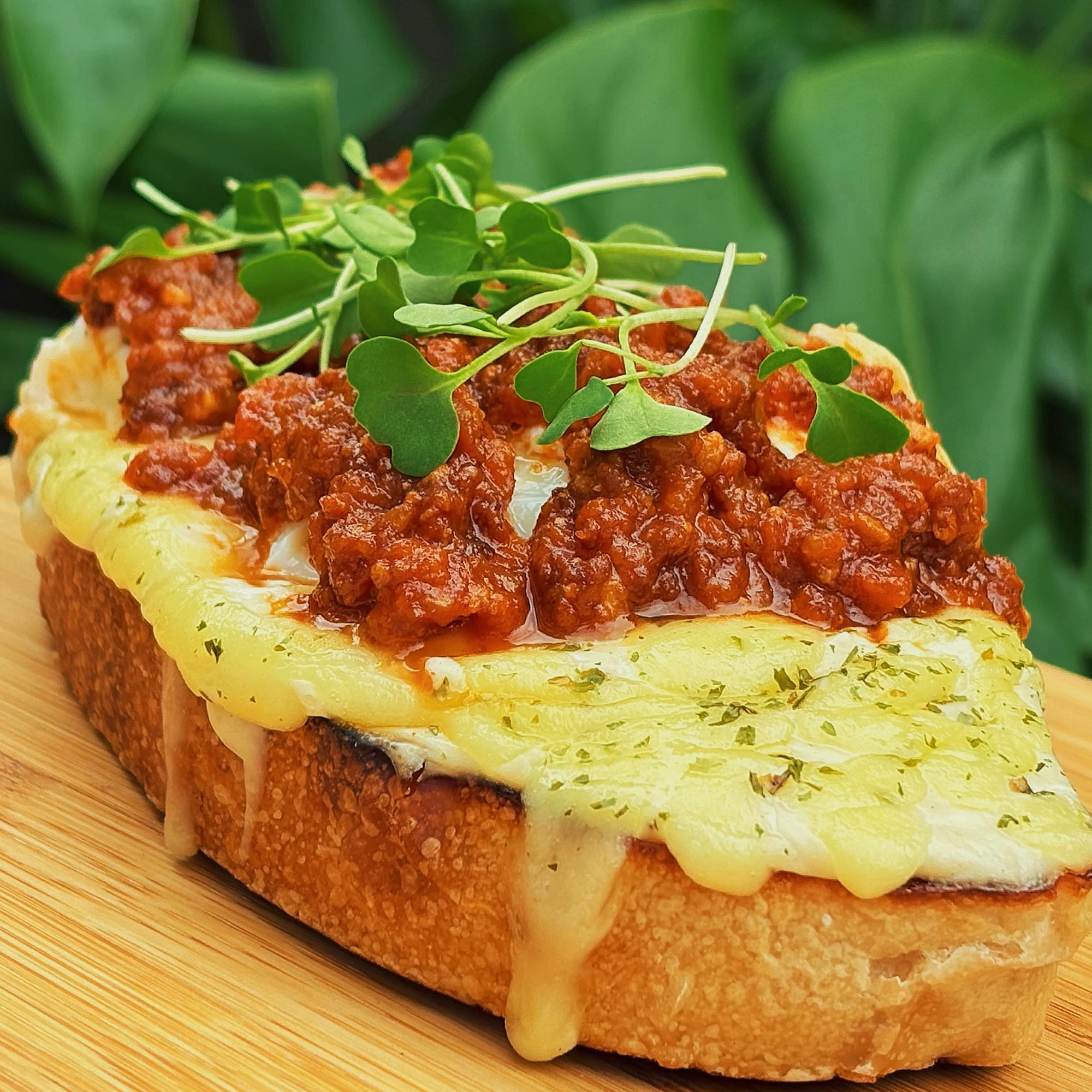 Croque Bolognese with Poached Egg