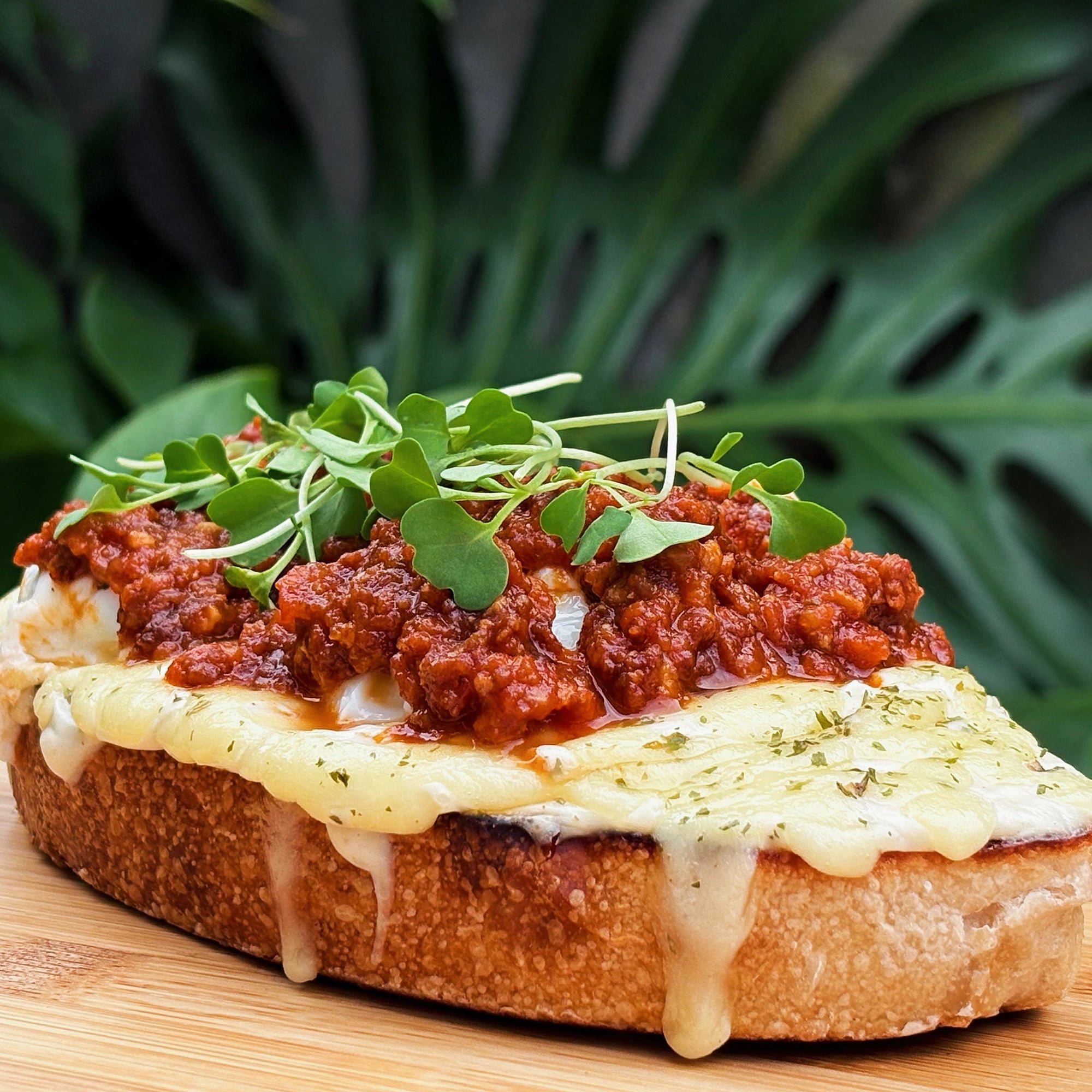 Croque Bolognese with Poached Egg