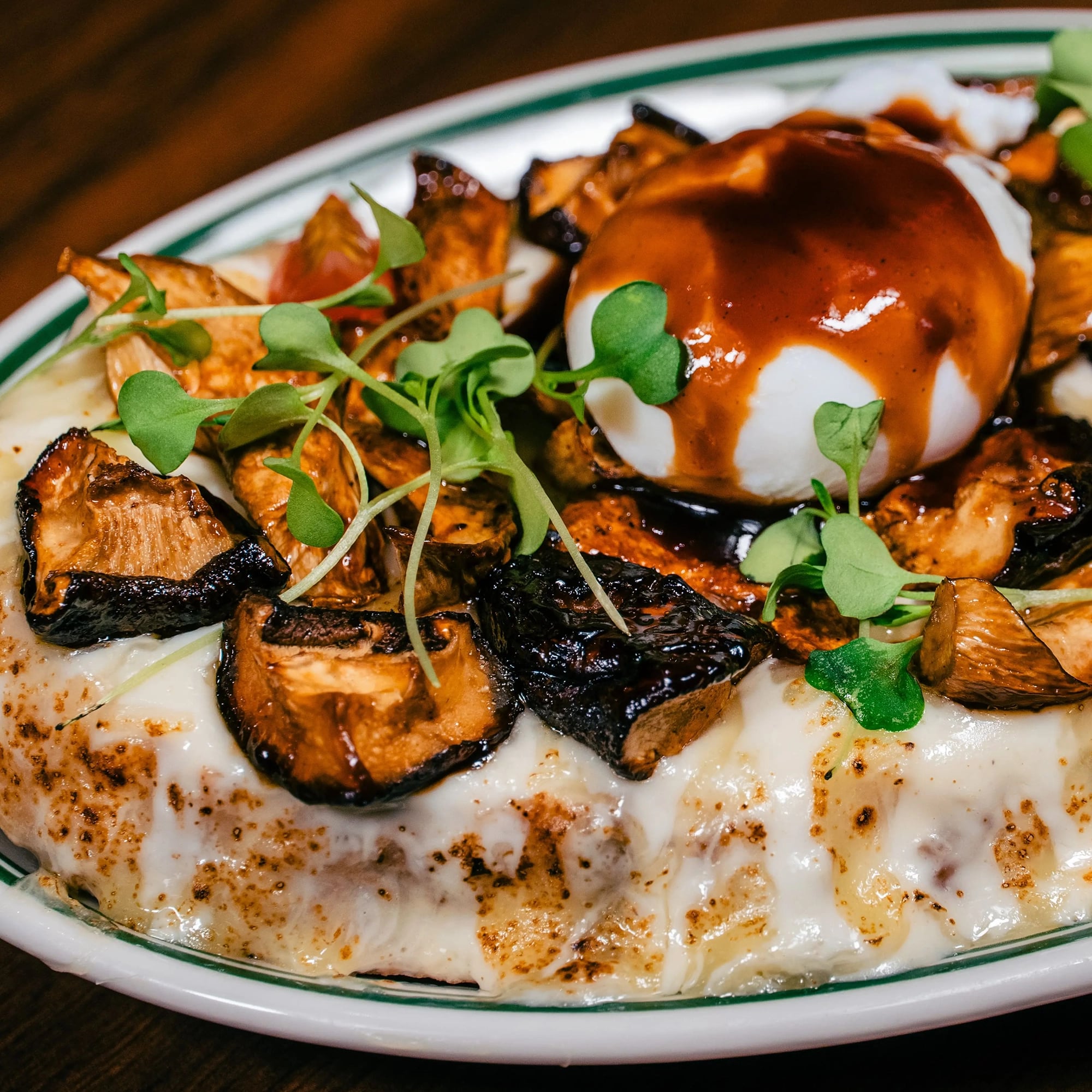 Teriyaki Mushroom Croque with Poached Egg