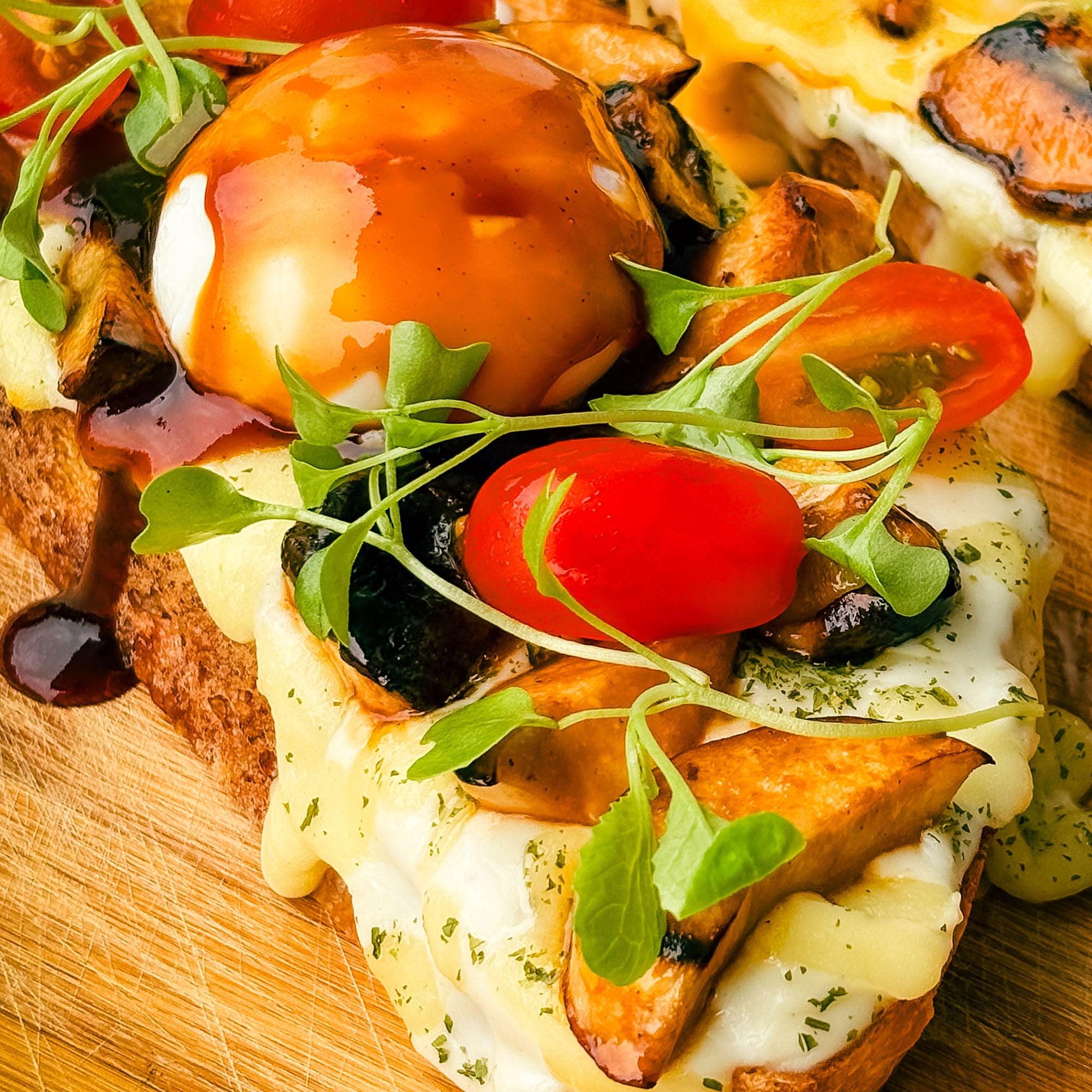 Teriyaki Mushroom Croque with Poached Egg