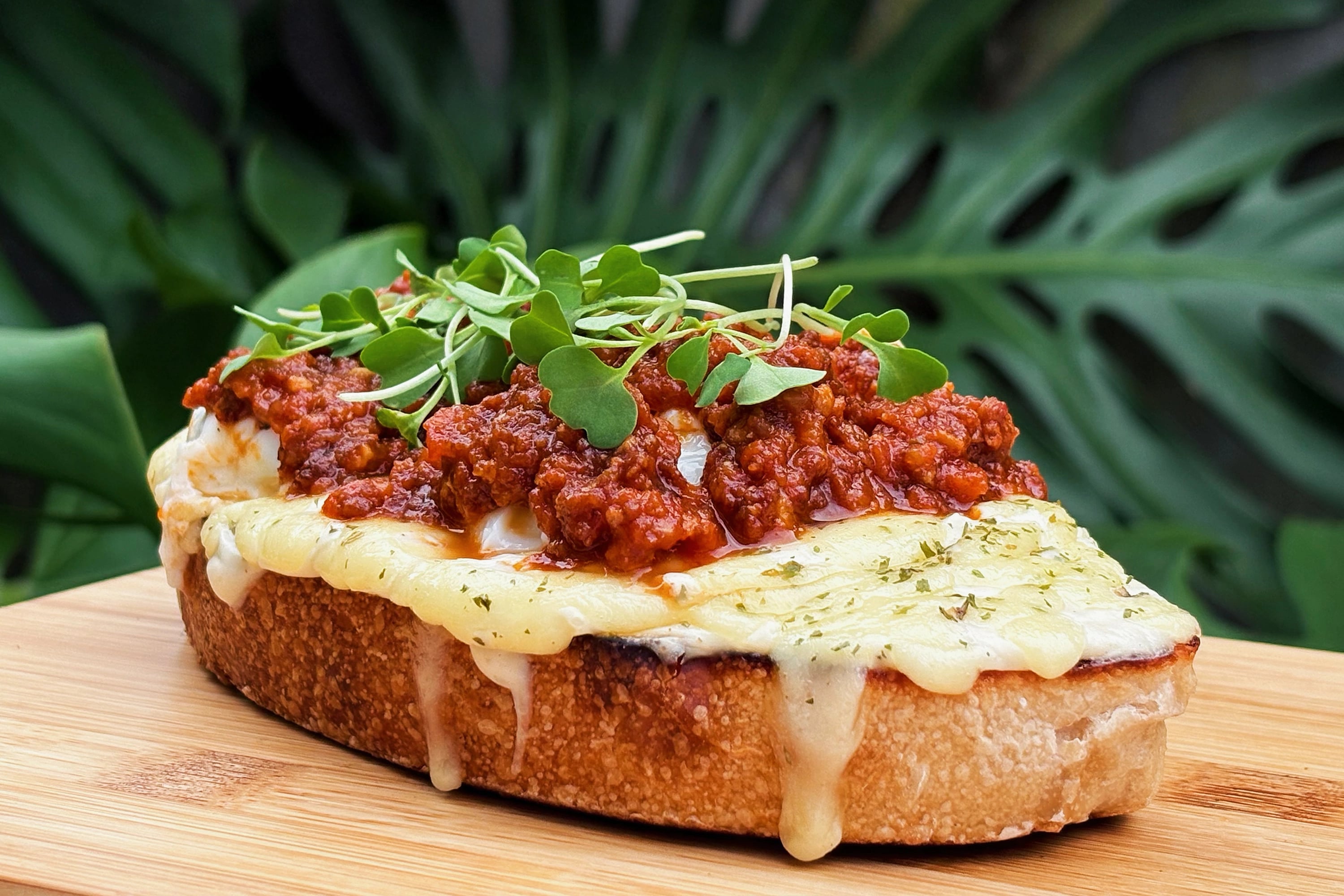 L'Telle Eatery - Croque Bolognese with Poached Egg