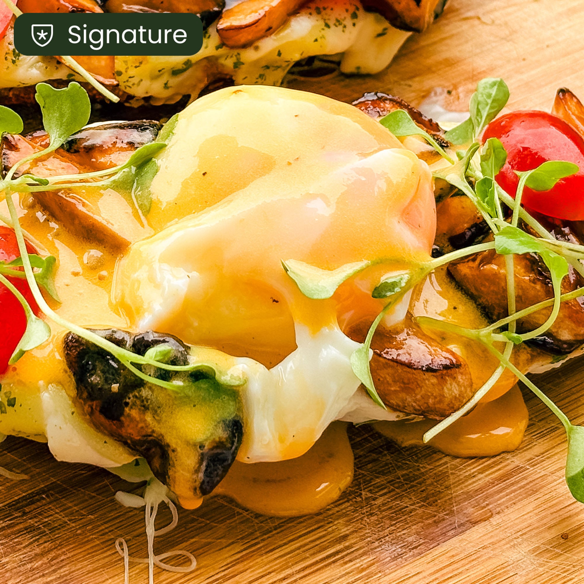 Hollandaise Mushroom Croque with Poached Egg